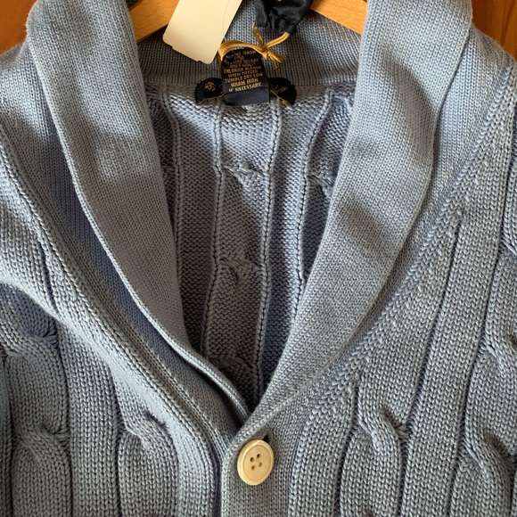 Brooks Brothers Light Blue Cable Knit Cardigan - Picture 11 of 12